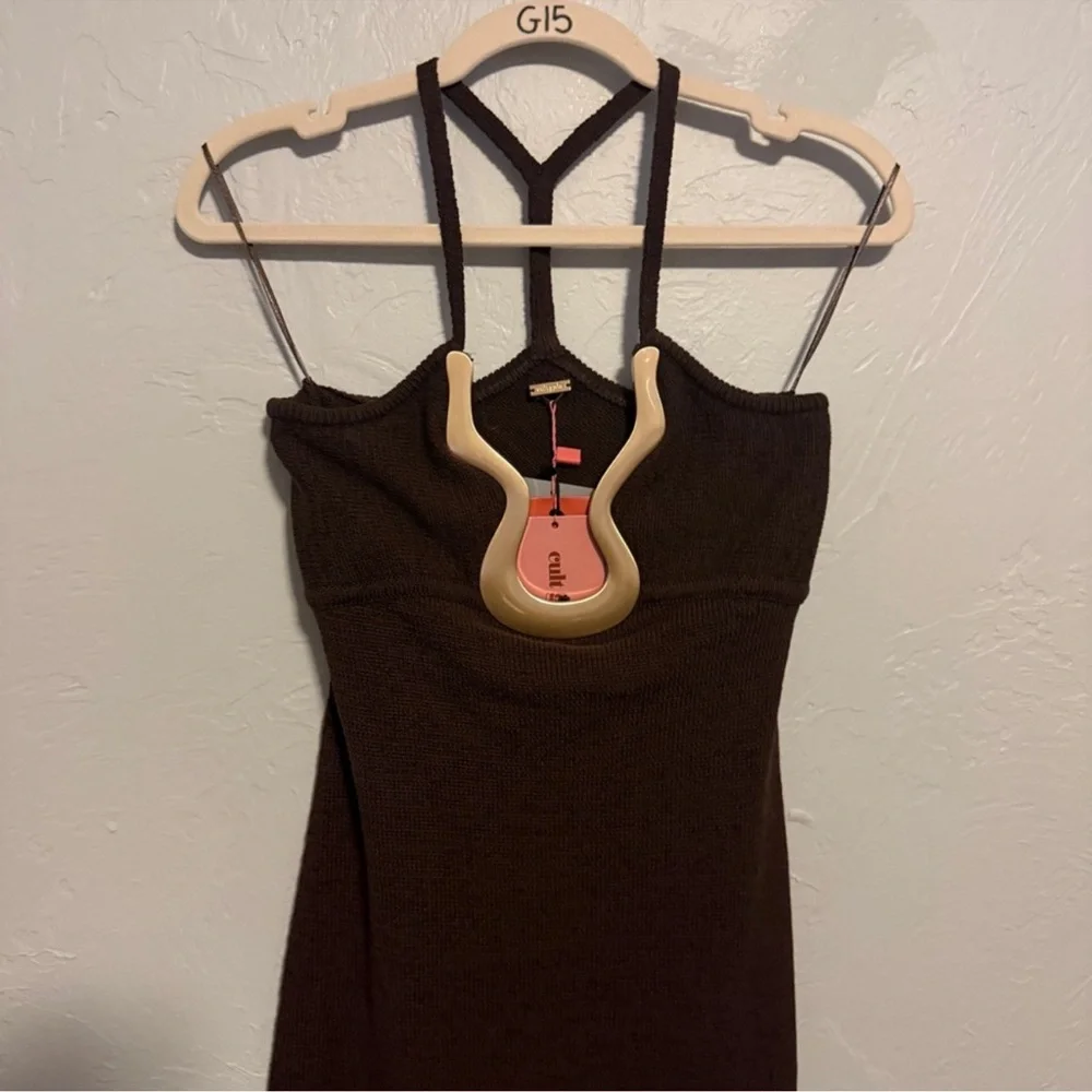 Cult Gaia Valma Halter Midi Dress with gold hardware Trim - Picture 5 of 11